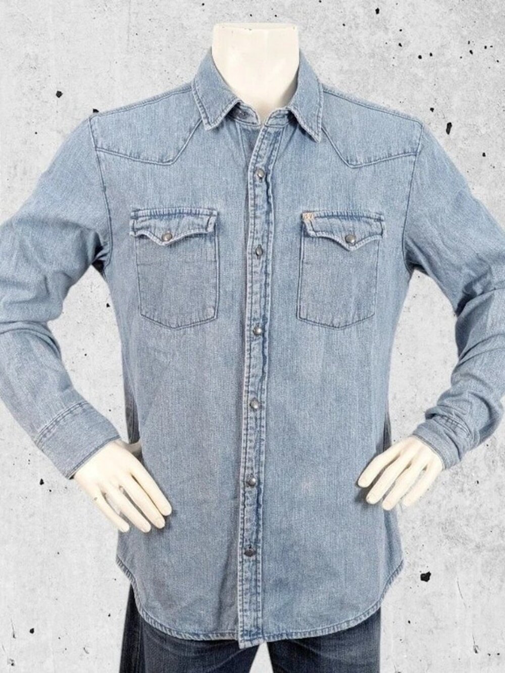 Salt Valley Western Denim Shirt Size XL Metal Buttons